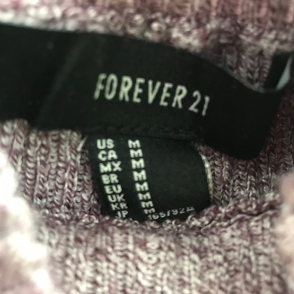 FOREVER 21 Ribbed Crew Neck Top S Fit Purple Mauve Long Sleeve - Picture 3 of 4